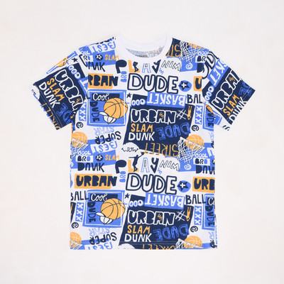 Pantaloons Junior Boys Printed Cotton Blend Regular T Shirt(Multicolor, Pack of 1)