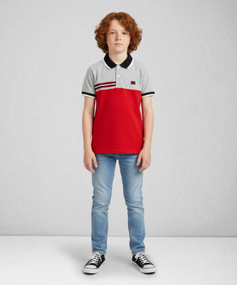 KILLER Boys Printed Pure Cotton Regular T Shirt(Red, Pack of 1)