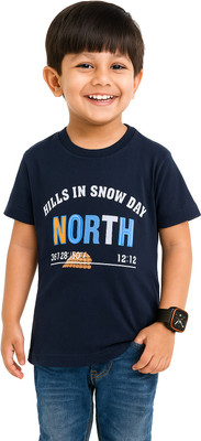 MEGHA SHRISTY ENTERPRISES Boys & Girls Printed Pure Cotton Regular T Shirt(Blue, Pack of 1)