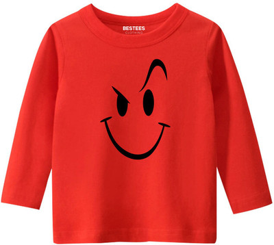 BESTEESCLOTHING Boys Printed Pure Cotton Regular T Shirt(Red, Pack of 1)