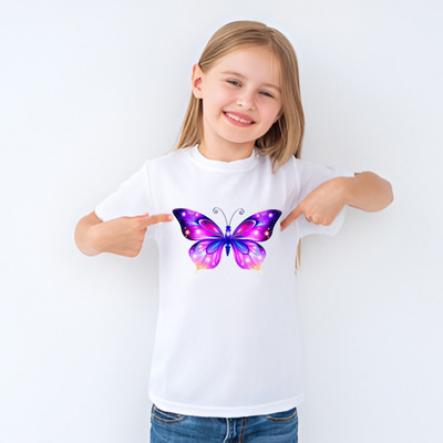 TDFASHION Baby Boys & Baby Girls Printed Polyester Regular T Shirt(White, Pack of 1)