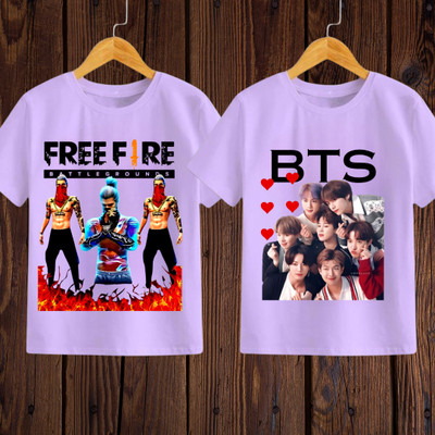 Crystalsoft Boys Graphic Print Polycotton Slim T Shirt(Purple, Pack of 2)