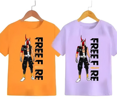 TDFASHIONS Baby Boys & Baby Girls Printed Polyester Regular T Shirt(Purple, Pack of 2)