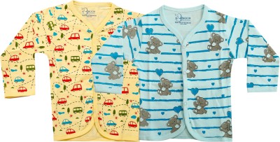 Bachcha Baby Boys & Baby Girls Printed Pure Cotton T Shirt(Light Blue, Pack of 2)