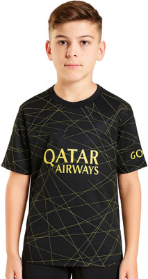 Ryze Boys & Girls Printed Polyester Regular T Shirt(Black, Pack of 1)