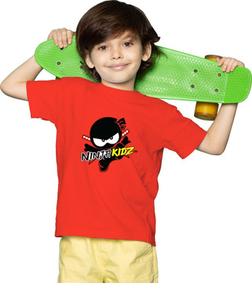 Zudys Boys & Girls Printed Pure Cotton Oversized T Shirt(Red, Pack of 1)
