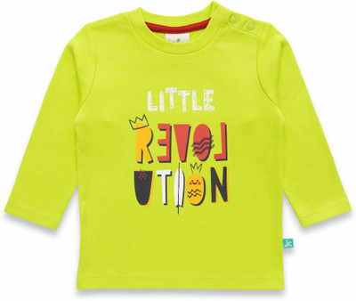 JusCubs Baby Boys Graphic Print Pure Cotton Regular T Shirt(Yellow, Pack of 1)