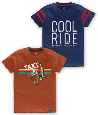 Codez Boys Printed Cotton Blend Regular T Shirt(Multicolor, Pack of 1)