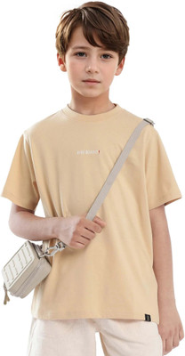 Rare Ones Boys Solid Cotton Blend Regular T Shirt(Yellow, Pack of 3)