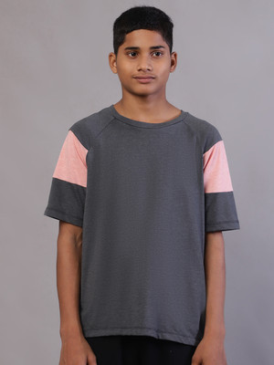 Andk Baby Boys Solid Pure Cotton Regular T Shirt(Grey, Pack of 1)