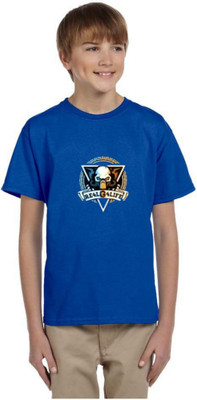 SHREE G CREATION Boys & Girls Printed Pure Cotton Regular, Slim T Shirt(Blue, Pack of 1)