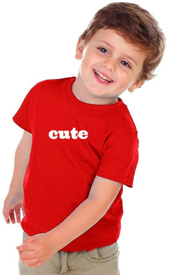illovation Boys Printed Pure Cotton Regular T Shirt(Red, Pack of 1)