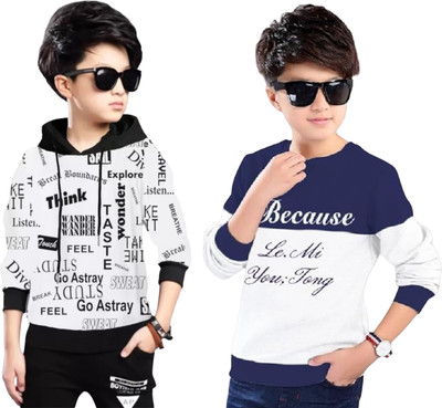 LILBITS Boys Printed Cotton Blend Regular T Shirt(Multicolor, Pack of 2)