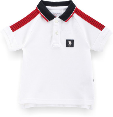 U.S. POLO ASSN. Boys Solid Pure Cotton Regular T Shirt(White, Pack of 1)