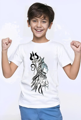 BKM FASHION Boys Graphic Print Polyester Regular T Shirt(Black, Pack of 1)