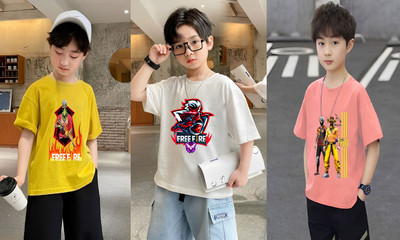 Kintu Parantu Boys Printed Polyester Regular T Shirt(Multicolor, Pack of 3)