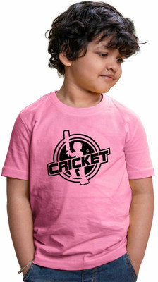CHOMMBOOKA TRENDING Boys & Girls Typography Pure Cotton Regular T Shirt(Pink, Pack of 1)