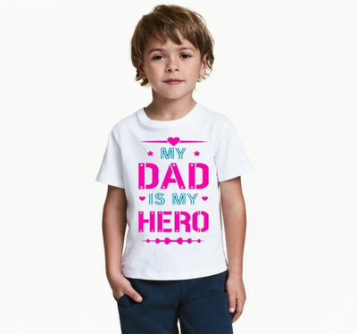 THEYOUNGESTTEES Boys & Girls Printed Polyester Regular T Shirt(White, Pack of 1)