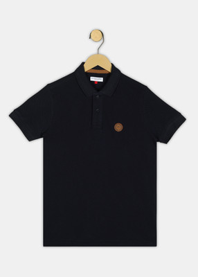 U.S. POLO ASSN. Boys Solid Pure Cotton Regular T Shirt(Blue, Pack of 1)