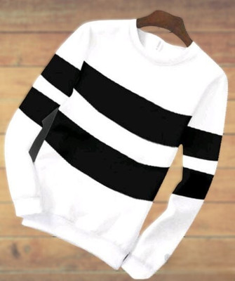 Factory Club Boys Striped Cotton Blend Regular T Shirt(Black, Pack of 1)