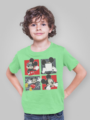ZasuFashion Boys Printed Cotton Blend Regular, Slim T Shirt(Green, Pack of 1)