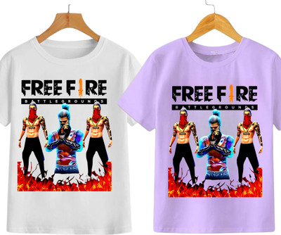 RARFASHIONATER Boys & Girls Printed Polycotton Regular T Shirt(Multicolor, Pack of 1)