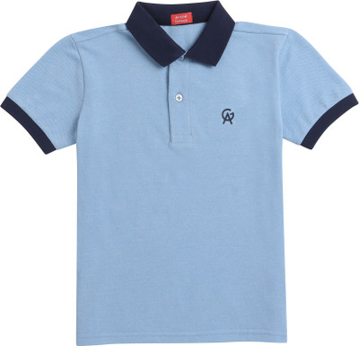 Arvind Garments Boys Solid Pure Cotton Regular T Shirt(Blue, Pack of 1)