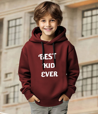 LGGARMENTS Boys Typography, Solid, Printed Cotton Blend Regular T Shirt(Maroon, Pack of 1)