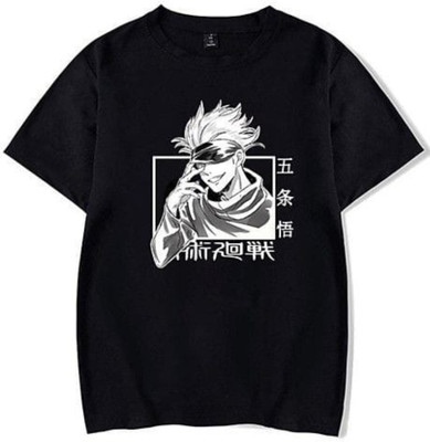 SHREE G CREATION Boys Printed Cotton Blend Regular T Shirt(Black, Pack of 1)