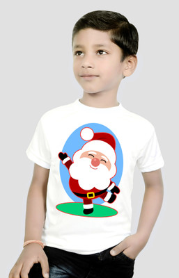 tifti Boys & Girls Graphic Print Pure Cotton Regular T Shirt(White, Pack of 1)