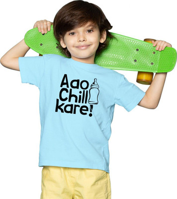 Mahifashion trend Boys Typography, Printed Polyester Oversized T Shirt(Green, Pack of 1)