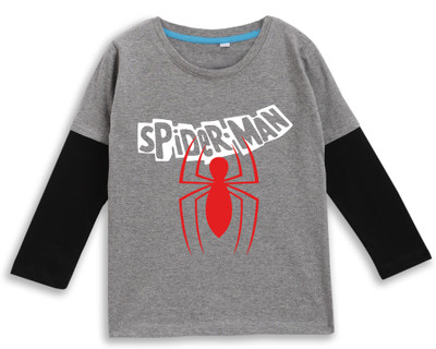 Superb Starling Baby Boys Self Design Cotton Blend Regular T Shirt(Grey, Pack of 1)