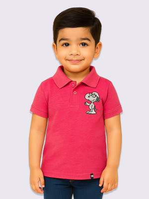 YK X Minute Mirth Boys & Girls Printed Cotton Blend Oversized T Shirt(Red, Pack of 1)