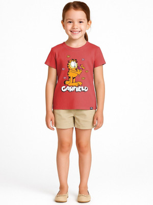 YK X Minute Mirth Boys & Girls Graphic Print Pure Cotton Oversized T Shirt(Red, Pack of 1)