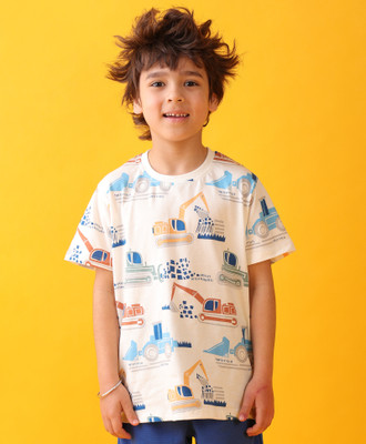 anthrilo Baby Boys Printed Cotton Blend Regular T Shirt(White, Pack of 1)