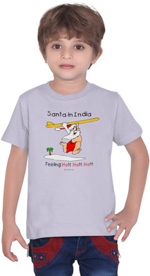 TANTRA Boys Printed Cotton Blend Regular T Shirt(Grey, Pack of 1)