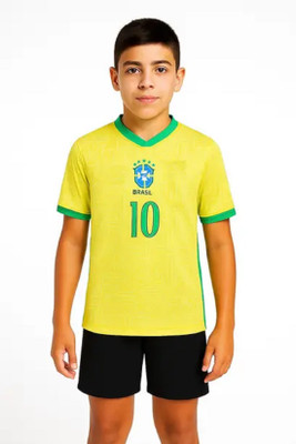 Smv Boys & Girls Printed Polyester Regular T Shirt(Yellow, Pack of 1)