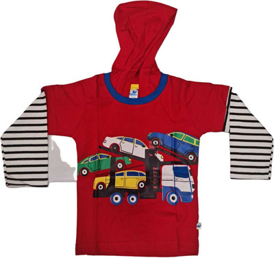 rayie collection Baby Boys Printed Cotton Blend Regular T Shirt(Red, Pack of 1)