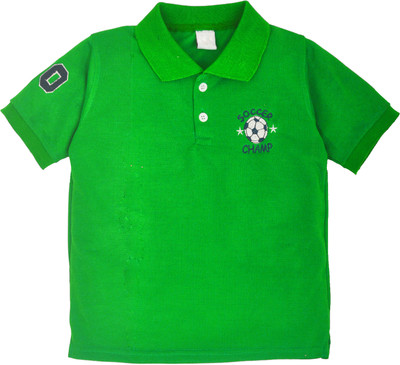 HRIT Boys Printed Cotton Blend Regular T Shirt(Green, Pack of 1)