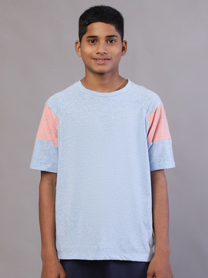 Rute Baby Boys Solid Pure Cotton Regular T Shirt(Light Blue, Pack of 1)