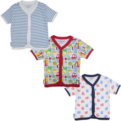 NammaBaby Baby Boys & Baby Girls Striped Cotton Blend T Shirt(Multicolor, Pack of 3)