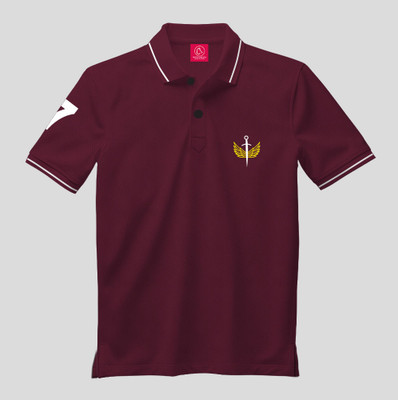 Wolf Indiana Boys Solid Pure Cotton Slim T Shirt(Maroon, Pack of 1)