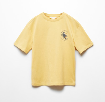 PROVOGUE Boys Printed Cotton Blend Oversized T Shirt(Yellow, Pack of 1)