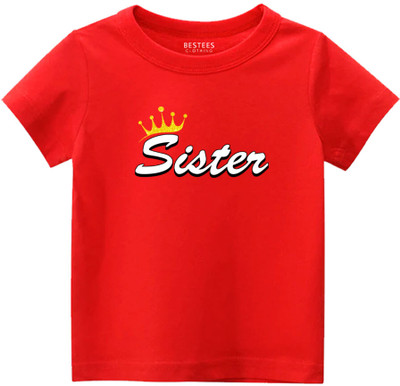 BESTEESCLOTHING Baby Boys & Baby Girls Printed Pure Cotton Regular T Shirt(Red, Pack of 1)