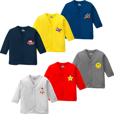 KidBee Baby Boys & Baby Girls Printed Cotton Blend Regular T Shirt(Multicolor, Pack of 6)