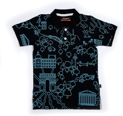 KILLER Boys Printed Pure Cotton Regular T Shirt(Dark Blue, Pack of 1)