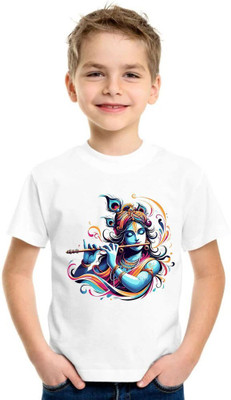 SNIFFY Baby Boys & Baby Girls Printed Polyester Regular T Shirt(White, Pack of 1)