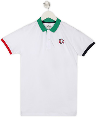 Pepe Jeans Boys Solid Pure Cotton Regular T Shirt(White, Pack of 1)