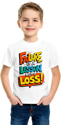 SNIFFY Boys Printed Polyester Regular T Shirt(White, Pack of 1)