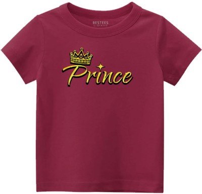 BESTEESCLOTHING Baby Boys & Baby Girls Printed Pure Cotton Regular T Shirt(Maroon, Pack of 1)